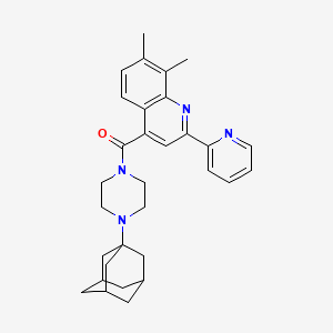 4-{[4-(1-adamantyl)-1-piperazinyl]carbonyl}-7,8-dimethyl-2-(2-pyridinyl)quinoline
