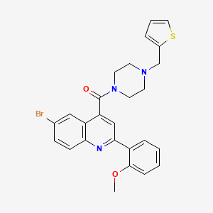 molecular formula C26H24BrN3O2S B4284597 6-bromo-2-(2-methoxyphenyl)-4-{[4-(2-thienylmethyl)-1-piperazinyl]carbonyl}quinoline 
