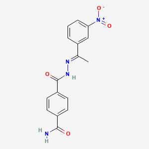 molecular formula C16H14N4O4 B4284598 4-({2-[1-(3-nitrophenyl)ethylidene]hydrazino}carbonyl)benzamide 