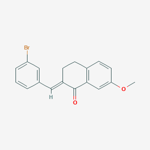 molecular formula C18H15BrO2 B428460 2-(3-bromobenzylidene)-7-methoxy-3,4-dihydro-1(2H)-naphthalenone 