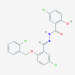 molecular formula C21H15Cl3N2O3 B4284603 5-chloro-N'-{5-chloro-2-[(2-chlorobenzyl)oxy]benzylidene}-2-hydroxybenzohydrazide 