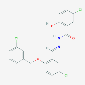 molecular formula C21H15Cl3N2O3 B4284615 5-chloro-N'-{5-chloro-2-[(3-chlorobenzyl)oxy]benzylidene}-2-hydroxybenzohydrazide 