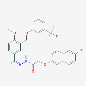 2-[(6-bromo-2-naphthyl)oxy]-N'-(4-methoxy-3-{[3-(trifluoromethyl)phenoxy]methyl}benzylidene)acetohydrazide