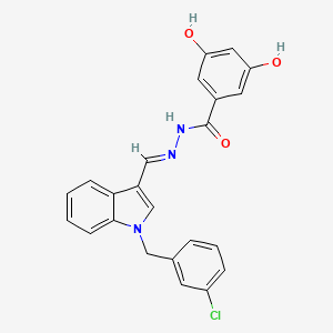 N'-{[1-(3-chlorobenzyl)-1H-indol-3-yl]methylene}-3,5-dihydroxybenzohydrazide