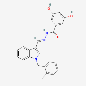 molecular formula C24H21N3O3 B4284662 3,5-dihydroxy-N'-{[1-(2-methylbenzyl)-1H-indol-3-yl]methylene}benzohydrazide 