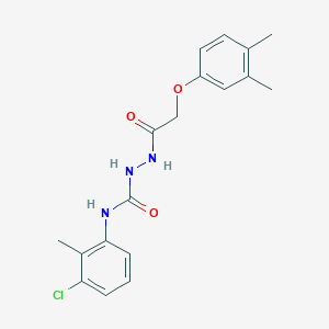 molecular formula C18H20ClN3O3 B4284670 N-(3-chloro-2-methylphenyl)-2-[(3,4-dimethylphenoxy)acetyl]hydrazinecarboxamide 