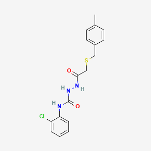 molecular formula C17H18ClN3O2S B4284672 N-(2-chlorophenyl)-2-{[(4-methylbenzyl)thio]acetyl}hydrazinecarboxamide 
