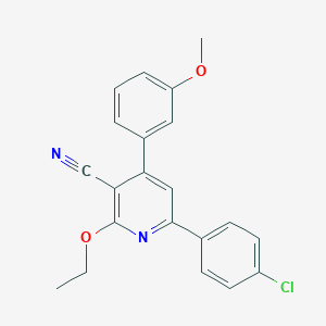 molecular formula C21H17ClN2O2 B428468 6-(4-Chlorophenyl)-2-ethoxy-4-(3-methoxyphenyl)nicotinonitrile 