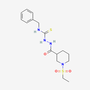 molecular formula C16H24N4O3S2 B4284693 N-benzyl-2-{[1-(ethylsulfonyl)-3-piperidinyl]carbonyl}hydrazinecarbothioamide 
