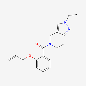 molecular formula C18H23N3O2 B4284708 2-(allyloxy)-N-ethyl-N-[(1-ethyl-1H-pyrazol-4-yl)methyl]benzamide 