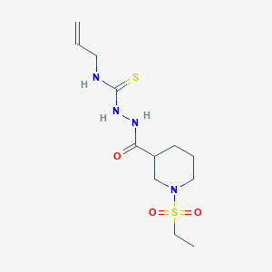 molecular formula C12H22N4O3S2 B4284717 N-allyl-2-{[1-(ethylsulfonyl)-3-piperidinyl]carbonyl}hydrazinecarbothioamide 