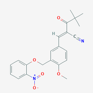 molecular formula C22H22N2O5 B4284723 2-(2,2-dimethylpropanoyl)-3-{4-methoxy-3-[(2-nitrophenoxy)methyl]phenyl}acrylonitrile 