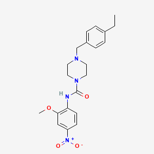 molecular formula C21H26N4O4 B4284743 4-(4-ethylbenzyl)-N-(2-methoxy-4-nitrophenyl)-1-piperazinecarboxamide 