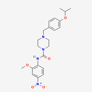 molecular formula C22H28N4O5 B4284757 4-(4-isopropoxybenzyl)-N-(2-methoxy-4-nitrophenyl)-1-piperazinecarboxamide 