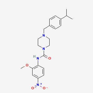 molecular formula C22H28N4O4 B4284764 4-(4-isopropylbenzyl)-N-(2-methoxy-4-nitrophenyl)-1-piperazinecarboxamide 