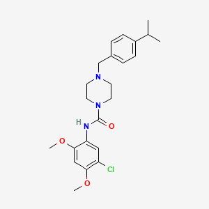 molecular formula C23H30ClN3O3 B4284771 N-(5-chloro-2,4-dimethoxyphenyl)-4-(4-isopropylbenzyl)-1-piperazinecarboxamide 