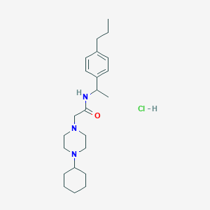 molecular formula C23H38ClN3O B4284793 2-(4-cyclohexyl-1-piperazinyl)-N-[1-(4-propylphenyl)ethyl]acetamide hydrochloride 