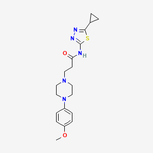 molecular formula C19H25N5O2S B4284801 N-(5-cyclopropyl-1,3,4-thiadiazol-2-yl)-3-[4-(4-methoxyphenyl)-1-piperazinyl]propanamide 