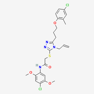 molecular formula C25H28Cl2N4O4S B4284807 2-({4-allyl-5-[3-(4-chloro-2-methylphenoxy)propyl]-4H-1,2,4-triazol-3-yl}thio)-N-(4-chloro-2,5-dimethoxyphenyl)acetamide 