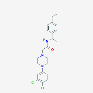 molecular formula C23H29Cl2N3O B4284817 2-[4-(3,4-dichlorophenyl)-1-piperazinyl]-N-[1-(4-propylphenyl)ethyl]acetamide 