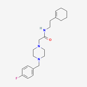 molecular formula C21H30FN3O B4284831 N-[2-(1-cyclohexen-1-yl)ethyl]-2-[4-(4-fluorobenzyl)-1-piperazinyl]acetamide 