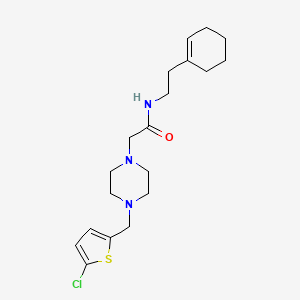 molecular formula C19H28ClN3OS B4284838 2-{4-[(5-chloro-2-thienyl)methyl]-1-piperazinyl}-N-[2-(1-cyclohexen-1-yl)ethyl]acetamide 