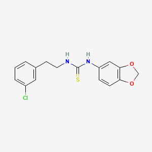 molecular formula C16H15ClN2O2S B4284853 N-1,3-benzodioxol-5-yl-N'-[2-(3-chlorophenyl)ethyl]thiourea 