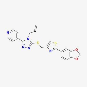 molecular formula C21H17N5O2S2 B4284866 4-[4-allyl-5-({[2-(1,3-benzodioxol-5-yl)-1,3-thiazol-4-yl]methyl}thio)-4H-1,2,4-triazol-3-yl]pyridine 