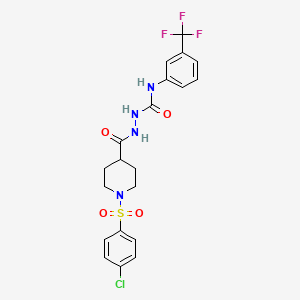 molecular formula C20H20ClF3N4O4S B4284877 2-({1-[(4-chlorophenyl)sulfonyl]-4-piperidinyl}carbonyl)-N-[3-(trifluoromethyl)phenyl]hydrazinecarboxamide 