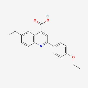molecular formula C20H19NO3 B4284903 2-(4-ethoxyphenyl)-6-ethyl-4-quinolinecarboxylic acid 