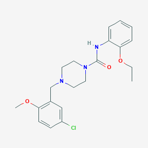 molecular formula C21H26ClN3O3 B4284960 4-(5-chloro-2-methoxybenzyl)-N-(2-ethoxyphenyl)-1-piperazinecarboxamide 