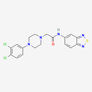 molecular formula C18H17Cl2N5OS B4284964 N-2,1,3-benzothiadiazol-5-yl-2-[4-(3,4-dichlorophenyl)-1-piperazinyl]acetamide 