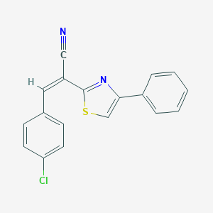 molecular formula C18H11ClN2S B428497 (2Z)-3-(4-chlorophenyl)-2-(4-phenyl-1,3-thiazol-2-yl)prop-2-enenitrile 