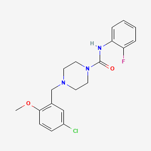 molecular formula C19H21ClFN3O2 B4284977 4-(5-chloro-2-methoxybenzyl)-N-(2-fluorophenyl)-1-piperazinecarboxamide 