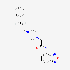 molecular formula C21H23N5O2 B4284984 N-2,1,3-benzoxadiazol-4-yl-2-[4-(3-phenyl-2-propen-1-yl)-1-piperazinyl]acetamide 