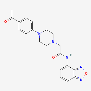 molecular formula C20H21N5O3 B4284985 2-[4-(4-acetylphenyl)-1-piperazinyl]-N-2,1,3-benzoxadiazol-4-ylacetamide 