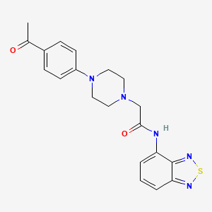 molecular formula C20H21N5O2S B4284986 2-[4-(4-acetylphenyl)-1-piperazinyl]-N-2,1,3-benzothiadiazol-4-ylacetamide 
