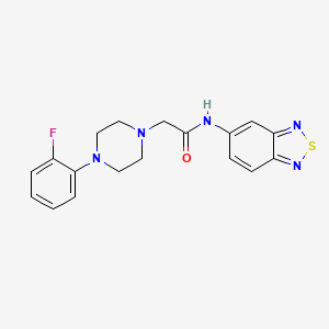 molecular formula C18H18FN5OS B4284991 N-2,1,3-benzothiadiazol-5-yl-2-[4-(2-fluorophenyl)-1-piperazinyl]acetamide 