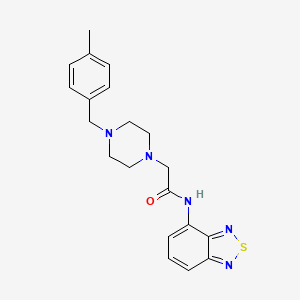 molecular formula C20H23N5OS B4284998 N-2,1,3-benzothiadiazol-4-yl-2-[4-(4-methylbenzyl)-1-piperazinyl]acetamide 