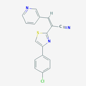 molecular formula C17H10ClN3S B428500 2-[4-(4-Chlorophenyl)-1,3-thiazol-2-yl]-3-(3-pyridinyl)acrylonitrile CAS No. 5321-97-1