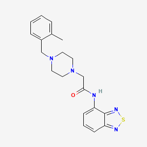 molecular formula C20H23N5OS B4285018 N-2,1,3-benzothiadiazol-4-yl-2-[4-(2-methylbenzyl)-1-piperazinyl]acetamide 