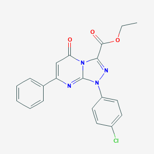 molecular formula C20H15ClN4O3 B428504 Ethyl 1-(4-chlorophenyl)-5-oxo-7-phenyl-1,5-dihydro[1,2,4]triazolo[4,3-a]pyrimidine-3-carboxylate 