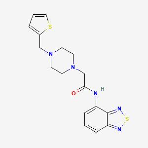 molecular formula C17H19N5OS2 B4285043 N-2,1,3-benzothiadiazol-4-yl-2-[4-(2-thienylmethyl)-1-piperazinyl]acetamide 