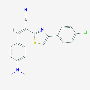 molecular formula C20H16ClN3S B428505 2-[4-(4-Chlorophenyl)-1,3-thiazol-2-yl]-3-[4-(dimethylamino)phenyl]acrylonitrile 