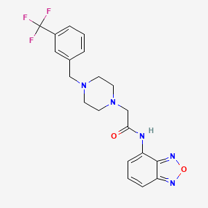 molecular formula C20H20F3N5O2 B4285061 N-2,1,3-benzoxadiazol-4-yl-2-{4-[3-(trifluoromethyl)benzyl]-1-piperazinyl}acetamide 