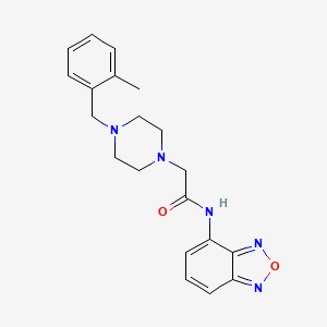molecular formula C20H23N5O2 B4285086 N-2,1,3-benzoxadiazol-4-yl-2-[4-(2-methylbenzyl)-1-piperazinyl]acetamide 