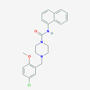 molecular formula C23H24ClN3O2 B4285134 4-(5-chloro-2-methoxybenzyl)-N-1-naphthyl-1-piperazinecarboxamide 