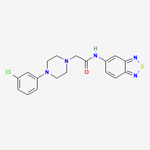 molecular formula C18H18ClN5OS B4285179 N-2,1,3-benzothiadiazol-5-yl-2-[4-(3-chlorophenyl)-1-piperazinyl]acetamide 