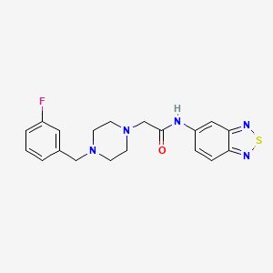 molecular formula C19H20FN5OS B4285185 N-2,1,3-benzothiadiazol-5-yl-2-[4-(3-fluorobenzyl)-1-piperazinyl]acetamide 