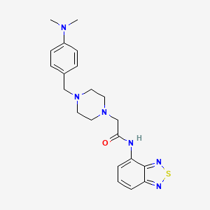molecular formula C21H26N6OS B4285201 N-2,1,3-benzothiadiazol-4-yl-2-{4-[4-(dimethylamino)benzyl]-1-piperazinyl}acetamide 